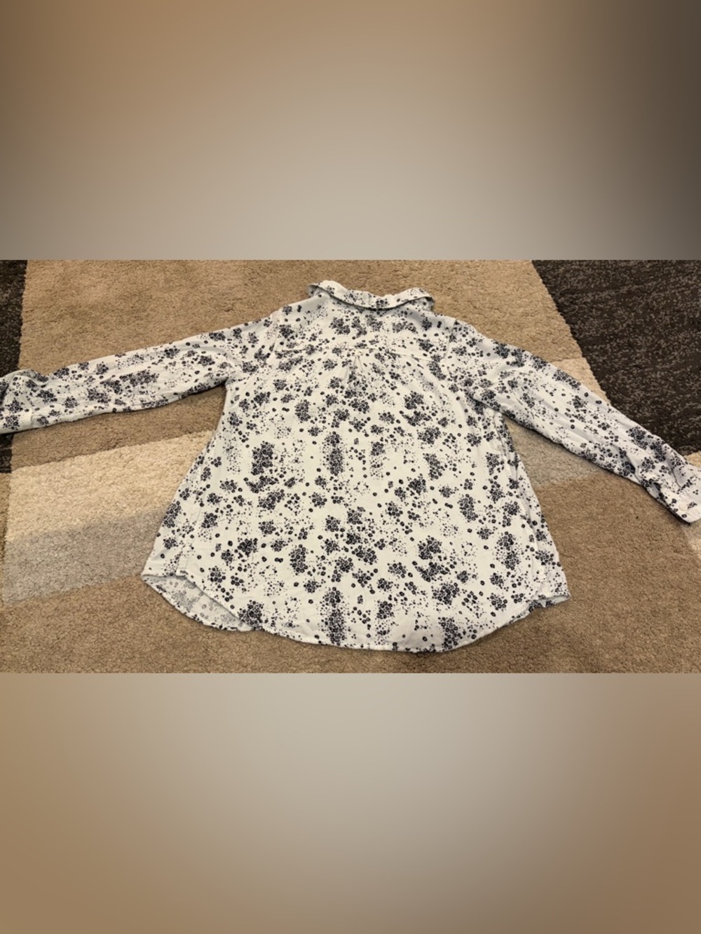 Isabel Maternity by Ingrid & Isabel White Button-Up Shirt w/Navy Floral Print - Picture 7 of 8